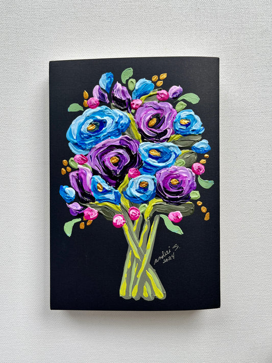 Hand-painted Journal (blue & violet) (CHRISTMAS SALE)