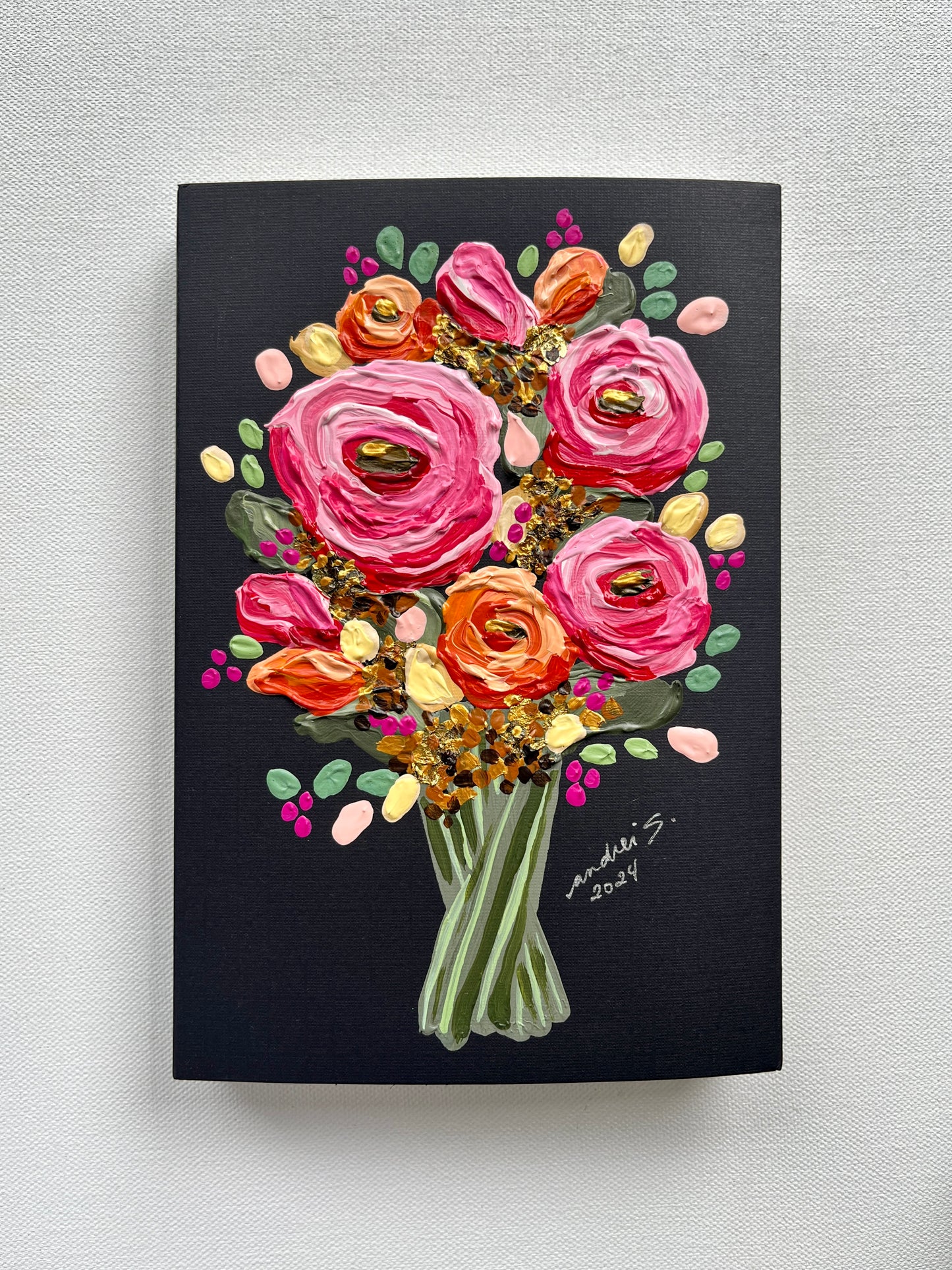 Hand-painted Journal (pink & orange) (CHRISTMAS SALE)