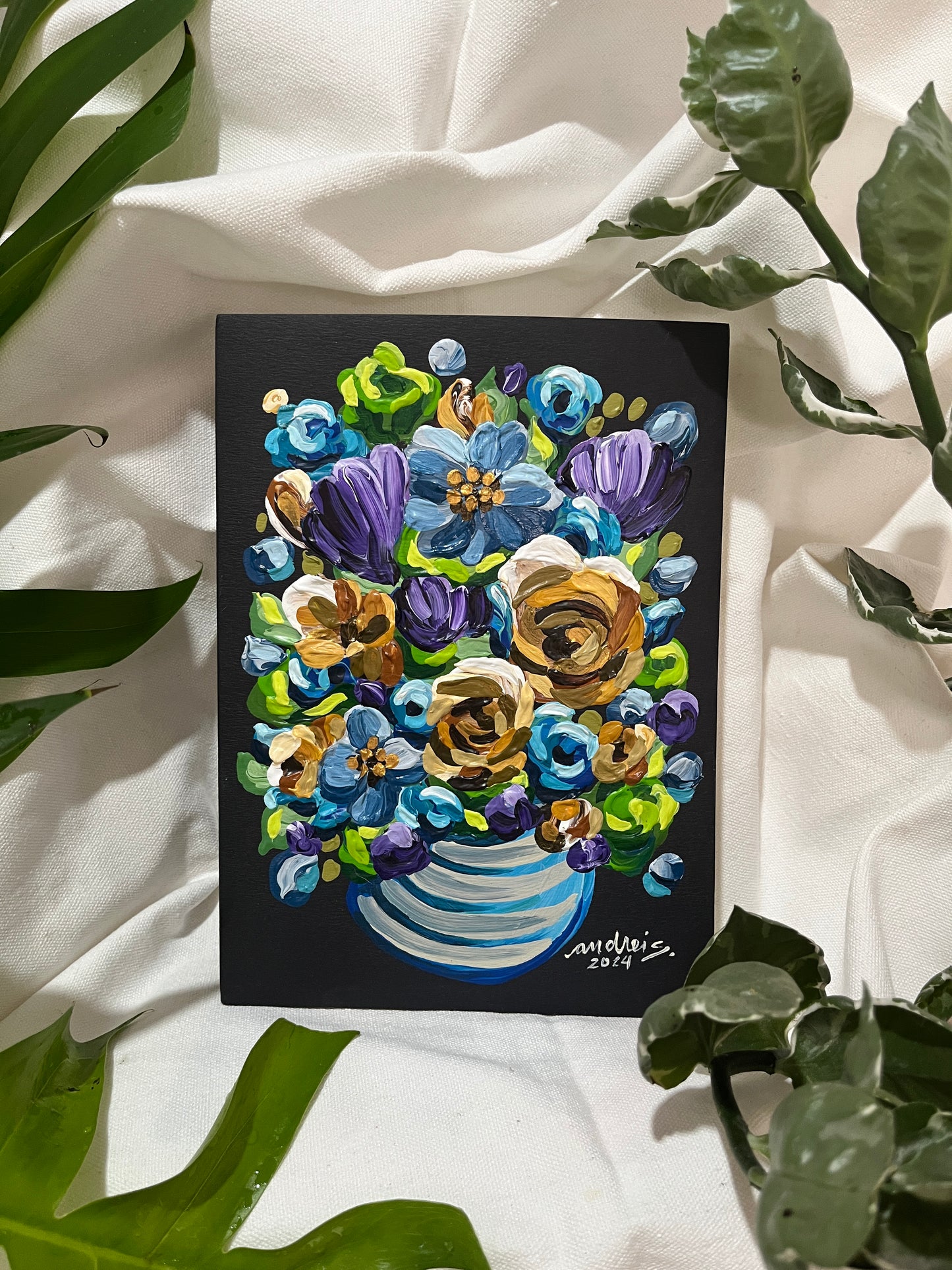 Hand-painted Journal (blue 1) (SALE)