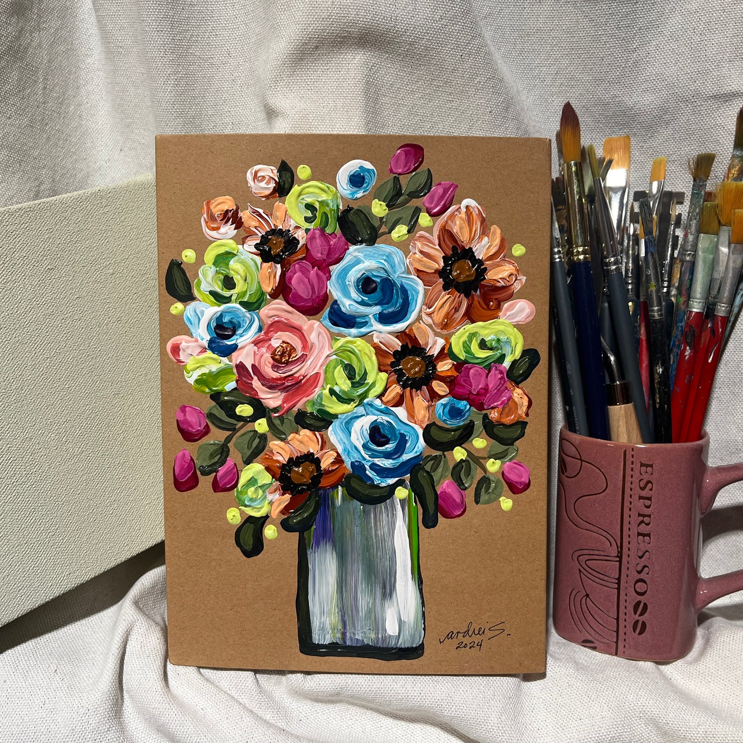 Hand-painted Journal (on kraft 2) (SALE)