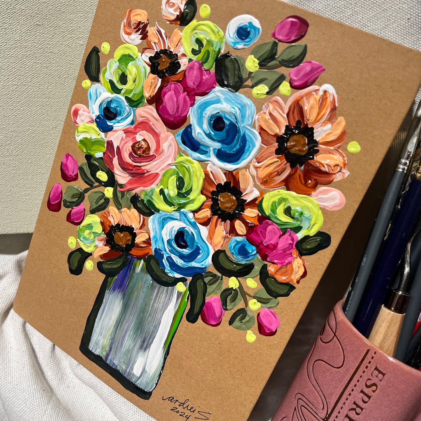 Hand-painted Journal (on kraft 2) (SALE)