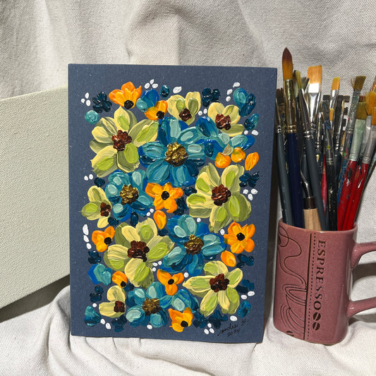 Hand-painted Journal (on blue 2) (SALE)