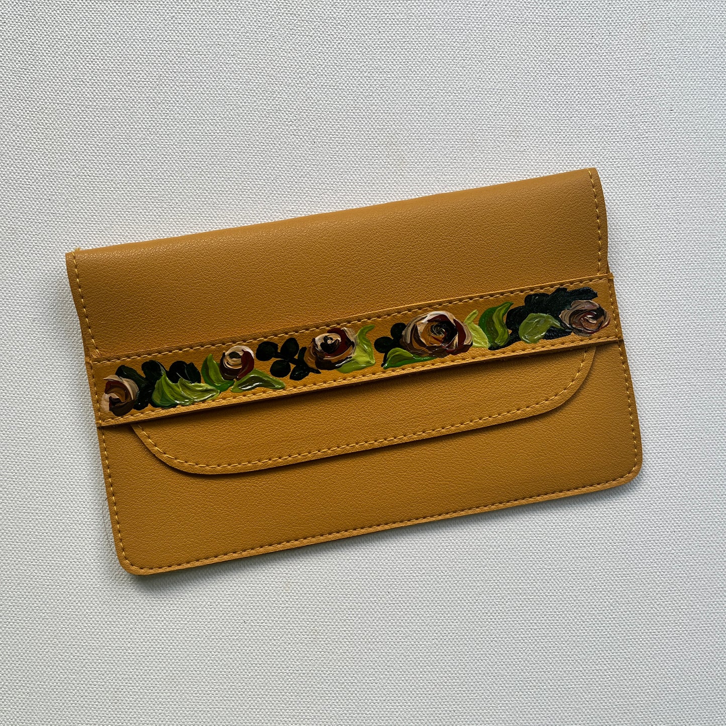 Hand-painted Purse (Mustard Yellow #2)