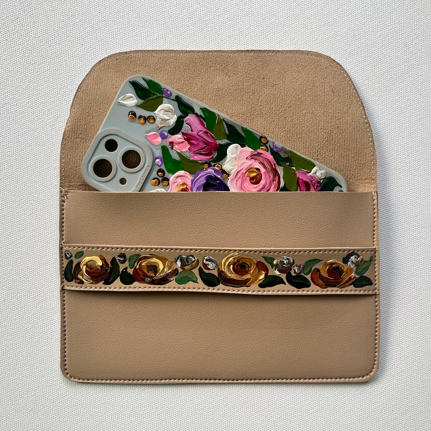 Hand-painted Purse (Beige #3)