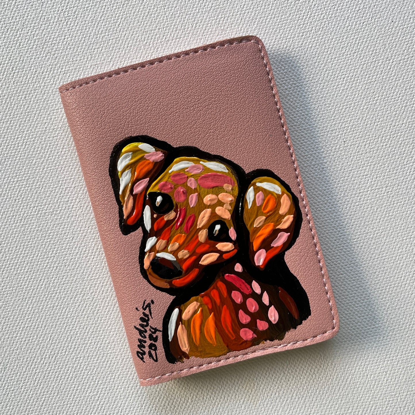 Hand-painted Cardholder (Pink #3)