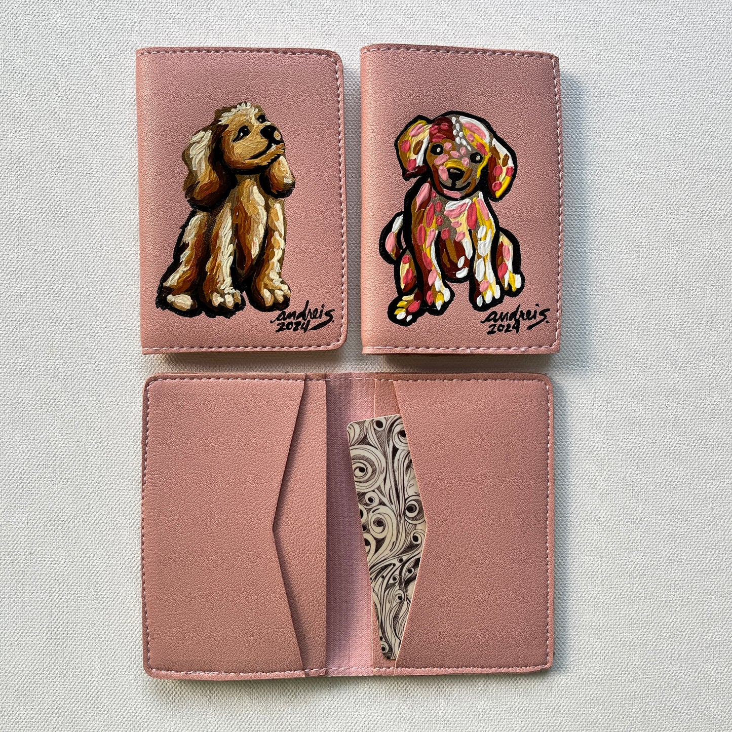 Hand-painted Cardholder (Pink #1)