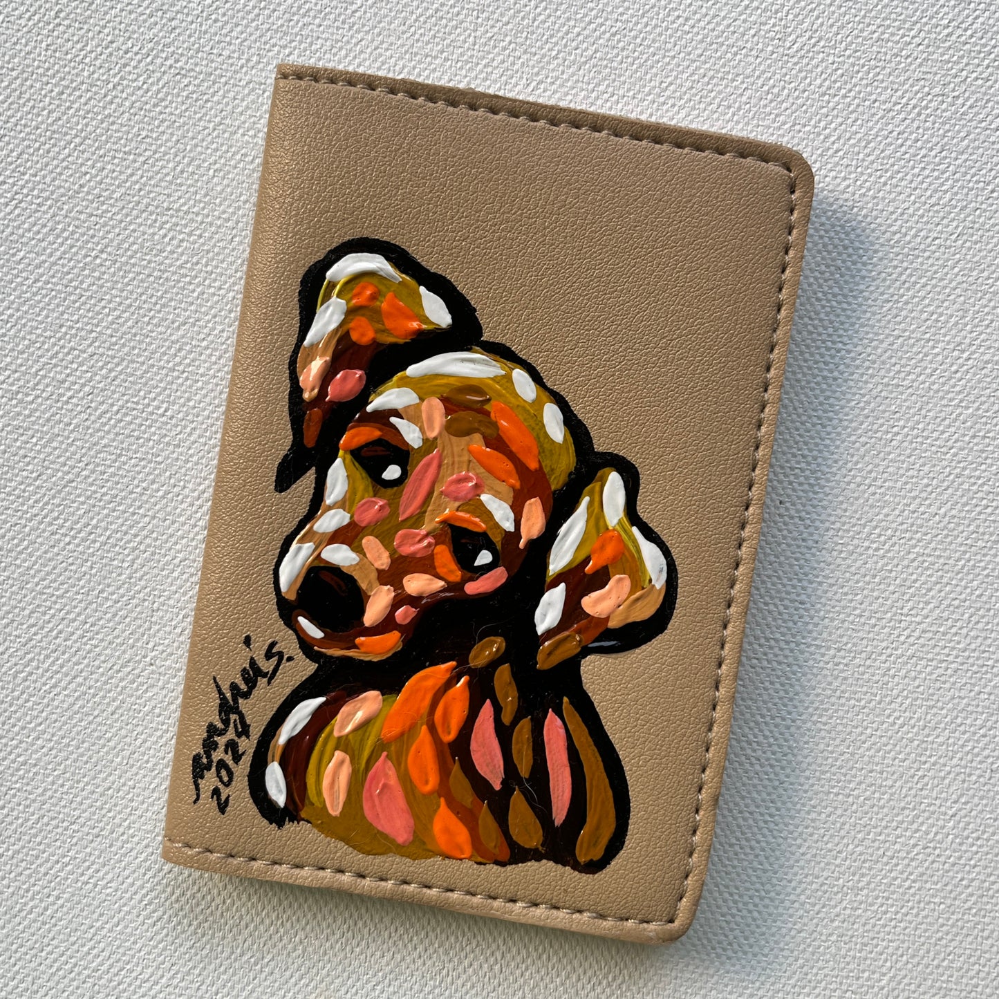 Hand-painted Cardholder (Beige #3)