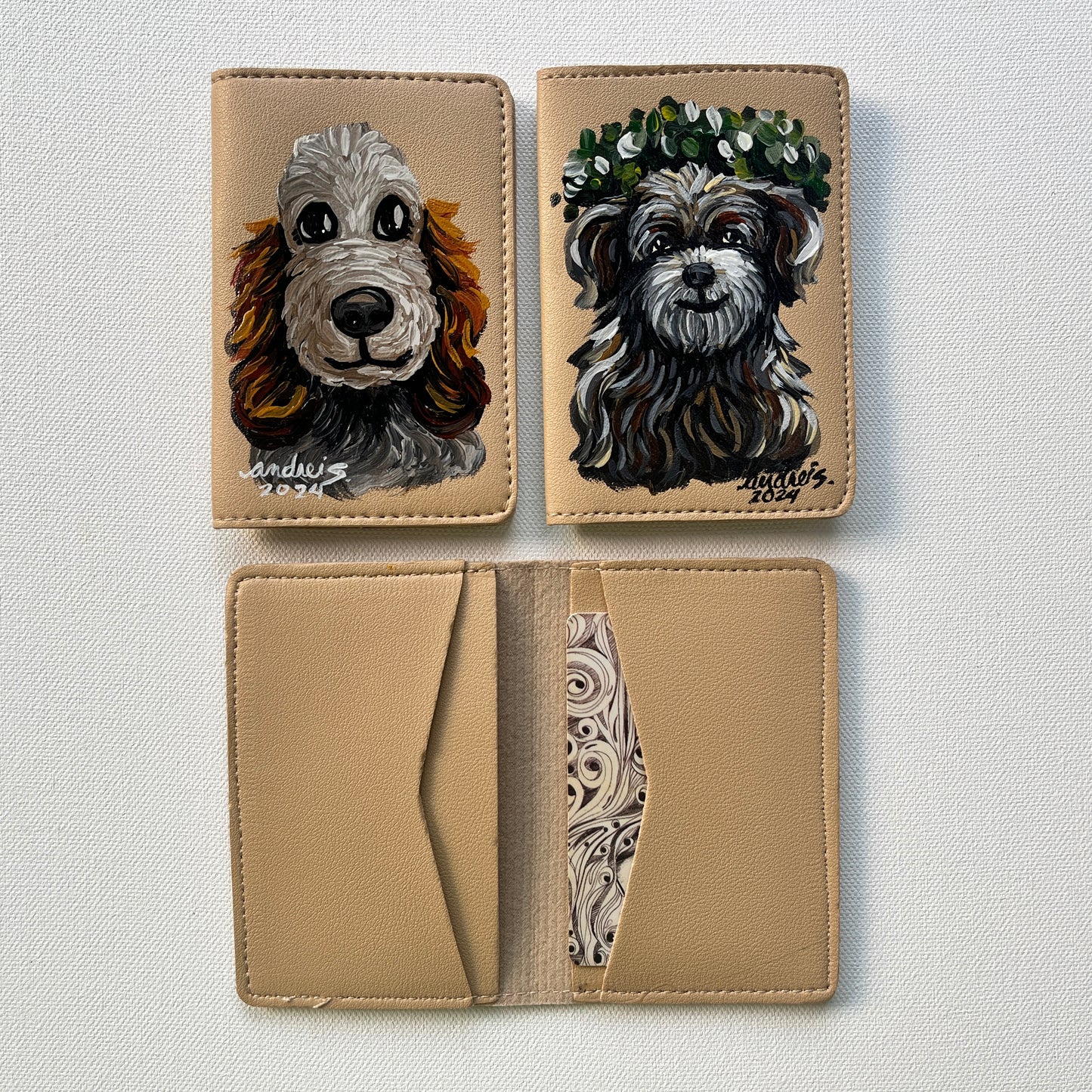 Hand-painted Cardholder (Beige #2)