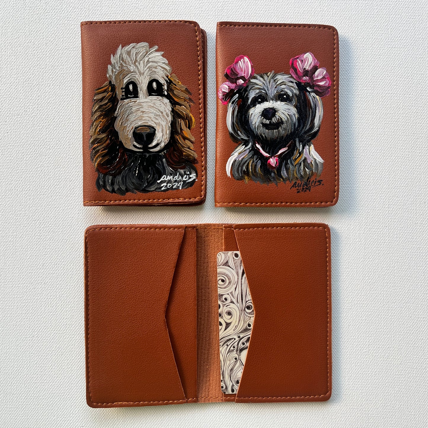 Hand-painted Cardholder (Sienna Brown #1)