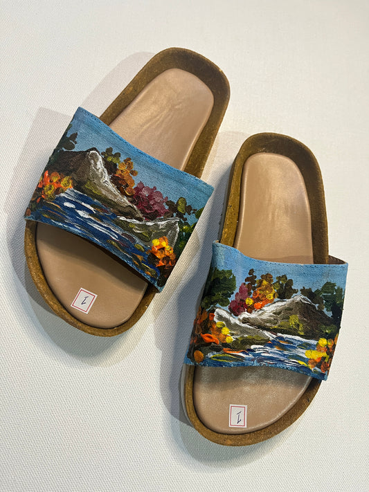 Hand-painted Slippers for Kids (Landscape #1)