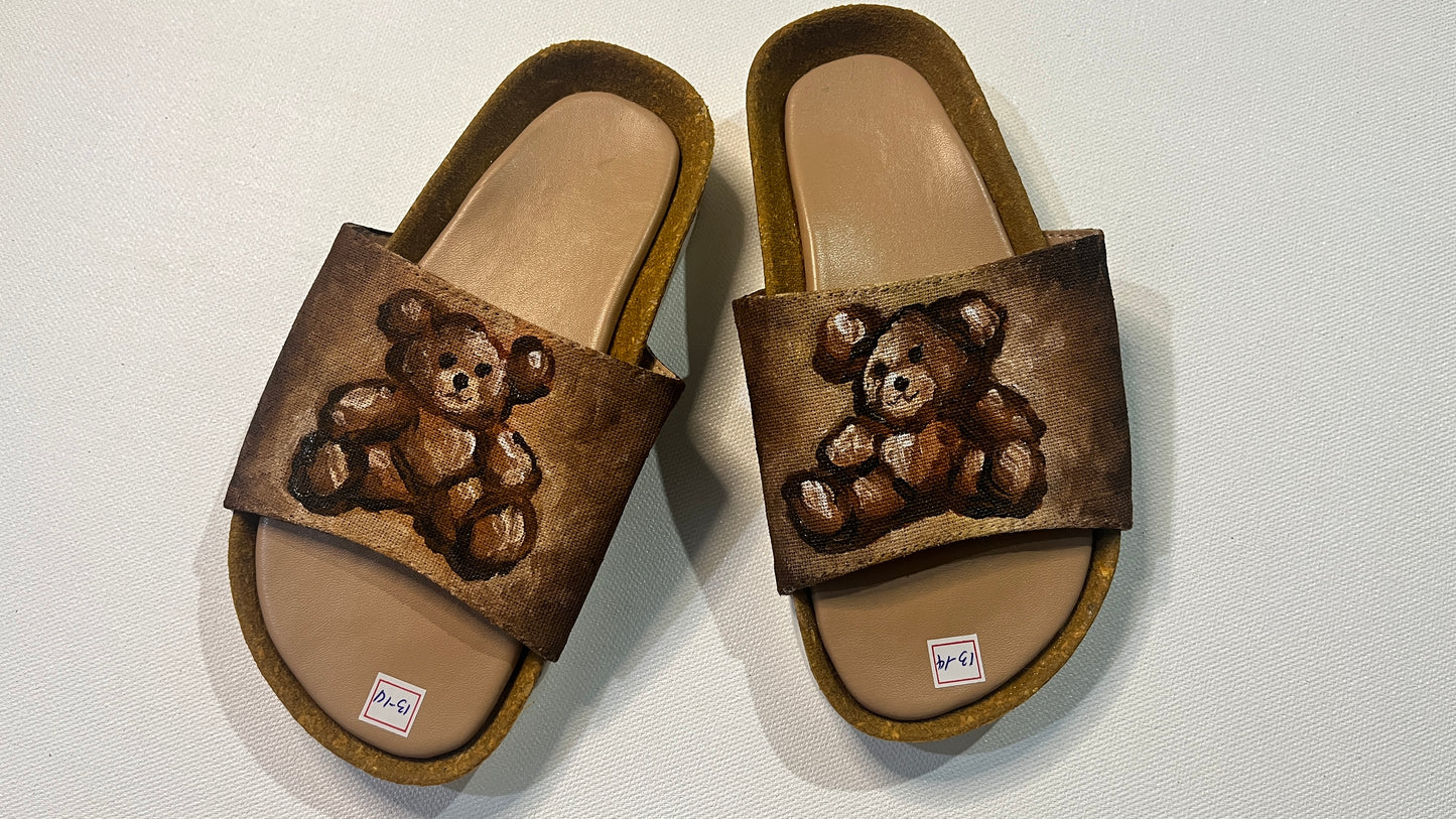 Hand-painted Slippers for Kids (Bear #1)