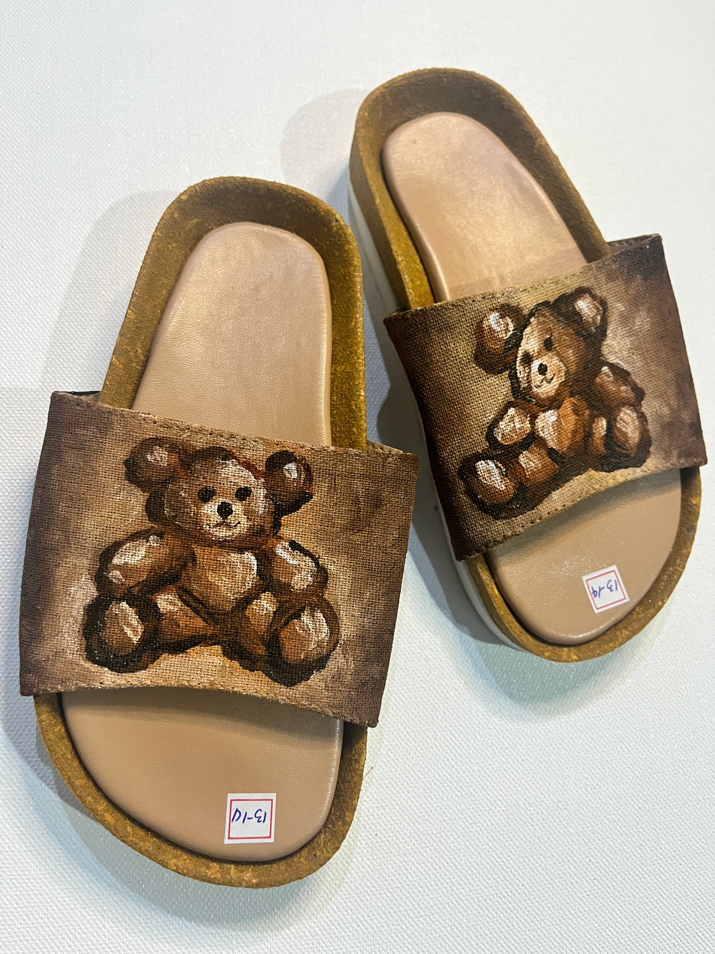 Hand-painted Slippers for Kids (Bear #1)